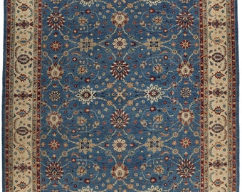 14x20 Blue and Ivory Turkish Oushak Rug