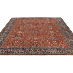 9x12 Rust and Navy Traditional Rug - Etsy
