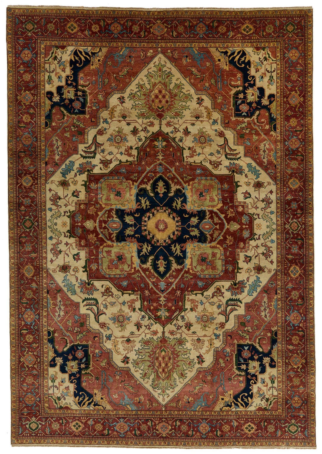 10x14 Ivory and Rust Turkish Tribal Rug - Etsy