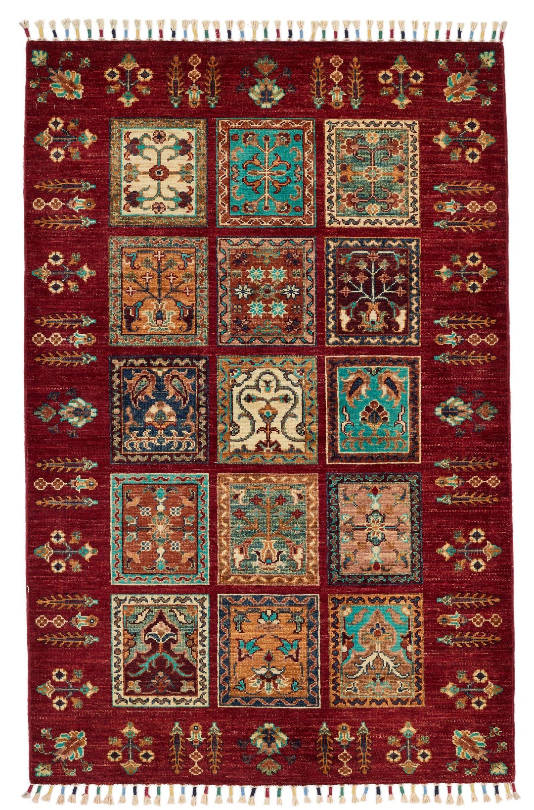 4x5 Red and Multicolor Anatolian Traditional Rug - Etsy