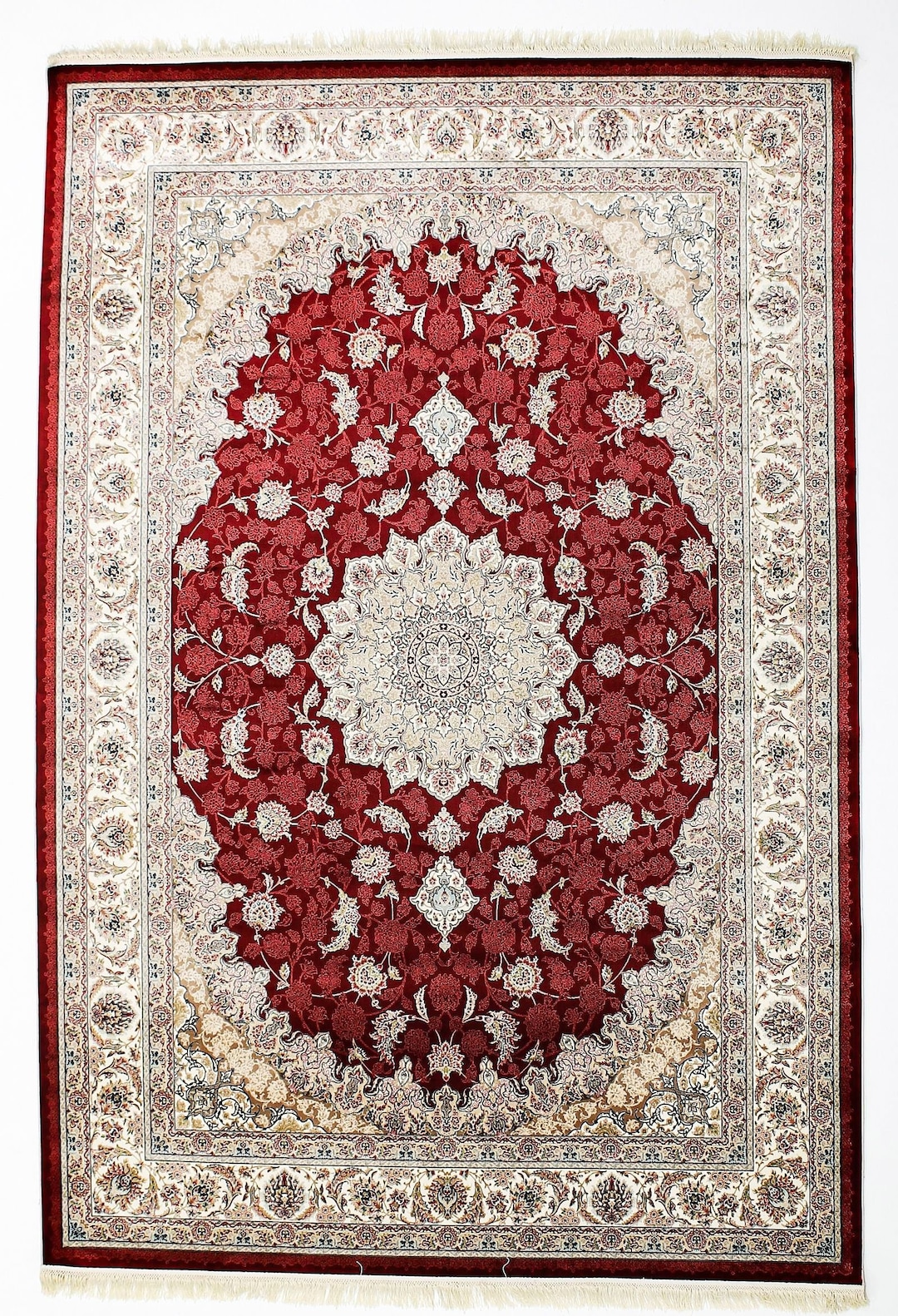 Anzet Rug 4x6 Red and Ivory Turkish Antep Rug - Etsy