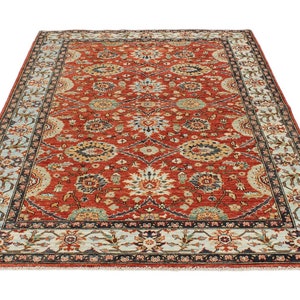 5x8 Rust and Blue Anatolian Traditional Rug - Etsy