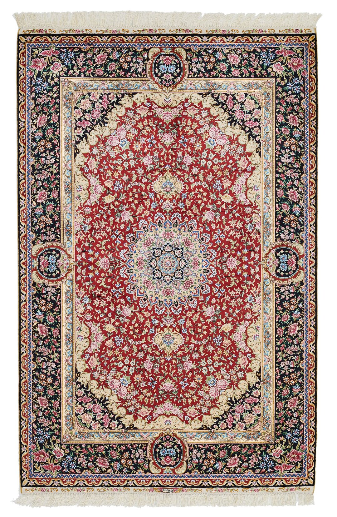 Siyah Rug 4x6 Red and Black Turkish Silk Rug - Etsy