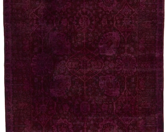 6x9 Purple and Purple Modern Contemporary Rug