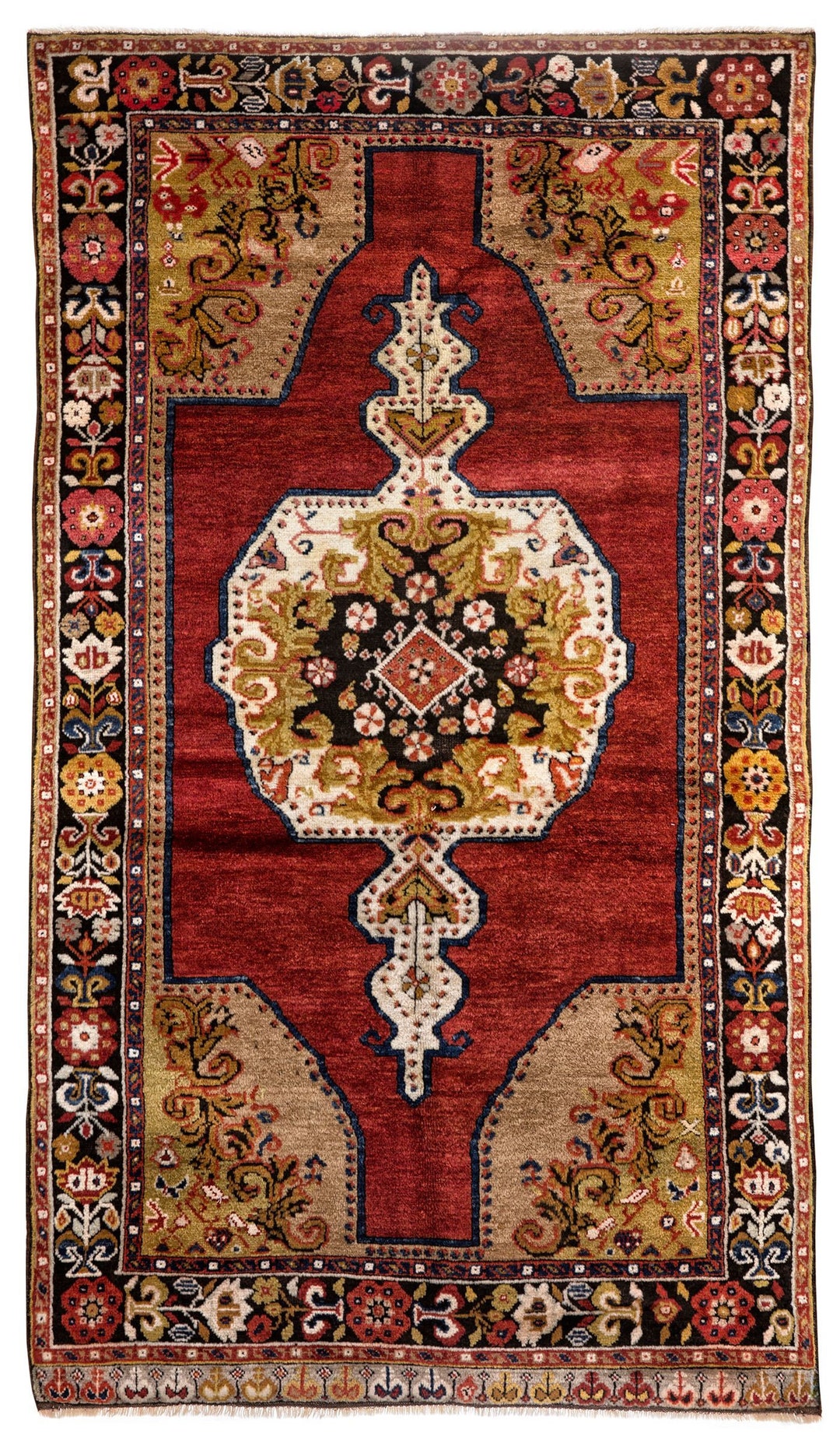4x7 Red and Black Turkish Tribal Rug - Etsy UK