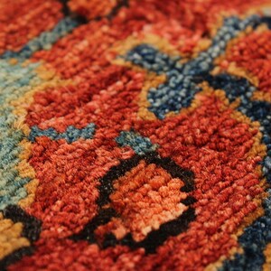 9x12 Rust and Navy Traditional Rug - Etsy