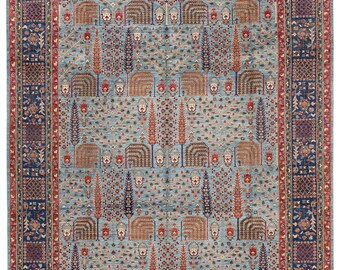 10x14 Navy and Blue Anatolian Traditional Rug