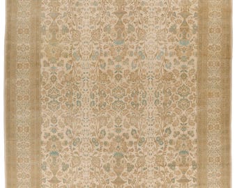 12x15 Beige and Ivory Turkish Oushak Rug