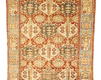 5x7 Red And Blue Turkish Oushak Rug