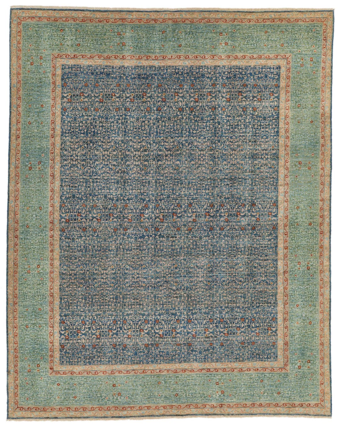 8x10 Blue and Green Traditional Rug - Etsy