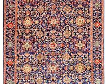 8x14 Navy and Navy Turkish Oushak Rug