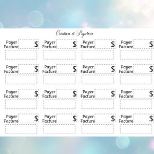 Autocollants Payer Facture,fonctionnel,organisation,agenda,bujo,happyplanner,papeterie,bureau