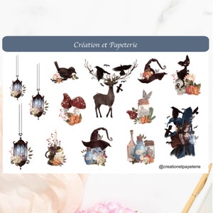 Feuille autocollants Sorcellerie 2,CreationetPapeterie,agenda,autocollants pour bullet journal,happy planner,stickers,planner