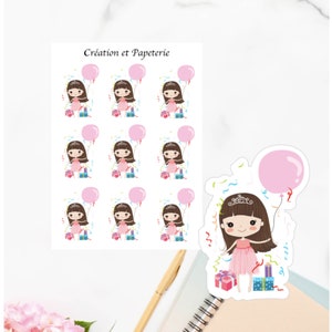 Feuille autocollants:anniversaire,Planification agenda Journaling