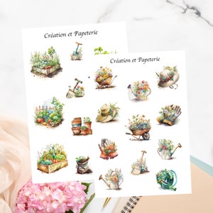 Stickers Garden Tool/Autocollants Outils de Jardin/Planner Stickers Journaling/Collants Bullet