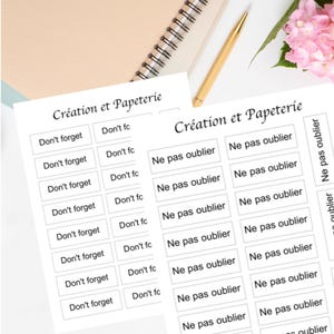 Ne pas oublier,Don't forget,Autocollants agenda,happy,bullet journal,planificateur,mot fonctionnel