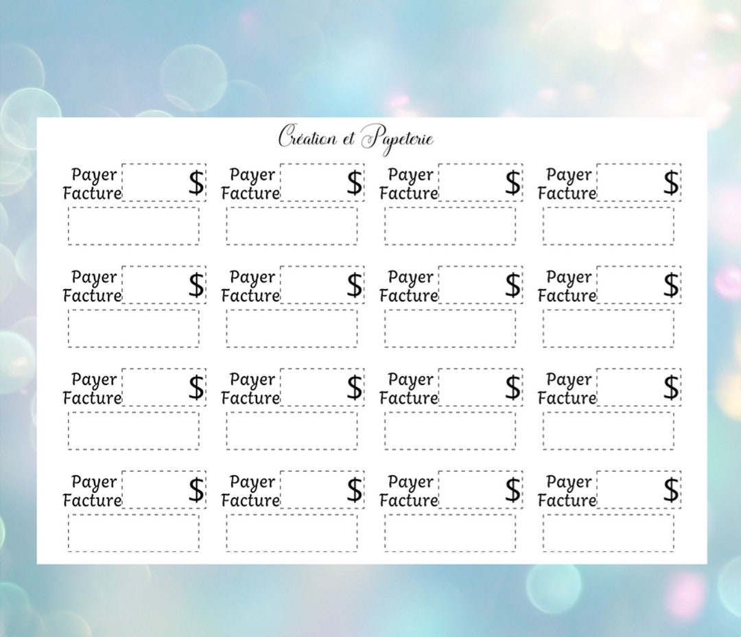 Pay Invoice Stickers,functional,organization,agenda,bujo,happyplanner ...