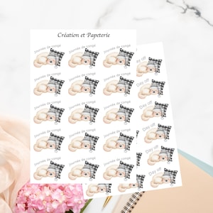 Stickers Day Off Dog/Collant Journée de Congé Chien/Collant pour agenda bujo,journaling/Stickers Watercolor/Autocollants Aquarelle