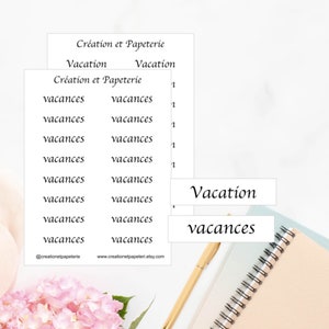 Feuille autocollants vacances