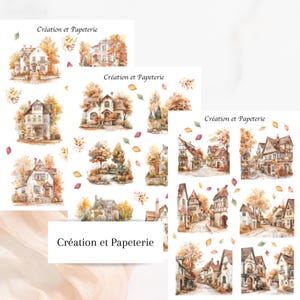 Kit D'Autocollants Fall Cottage,Papeterie d'automne,Agenda planification quotidienne