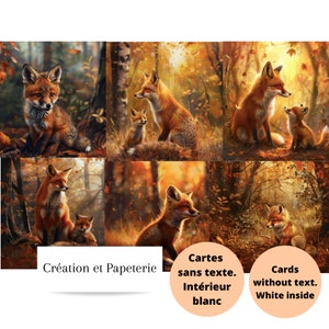 Fox Cards, Greeting Cards, Wish Cards, Cards without text
