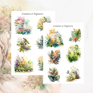 Stickers Garden Plants/Autocollants Jardin de Plantes/Journaling Stickers Planner/Collants Agenda Bujo/Hobonichi/Papeterie