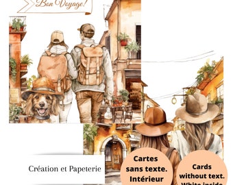 Travel greeting cards without text, Greeting cards, Cards without text, Stationery