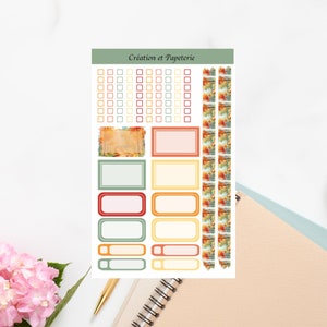Autocollants Box A5 Automne Bujo,Collant Agenda Journaling,Papeterie Automne Planification