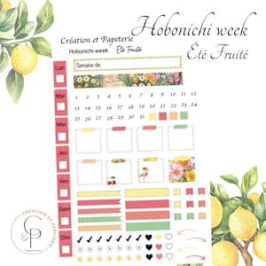 Hobonichi week Été Fruité,Autocollants pour la planification hobo week français,Papeterie agenda