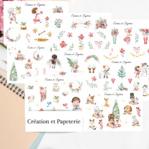 Autocollants Collection de NoËl,Planification Hebdomadaire du temps des fêtes,Journalisation Agenda