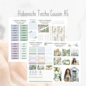 Hobonichi Techo Cousin A5 Autocollants Jardin Printanier,Planification Quotidienne Hobo Cousin Français