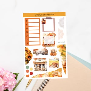 Autocollants Journaling Automne,Papeterie Agenda Notes Page Fall,Collants Bullet Journal,Collants Automne