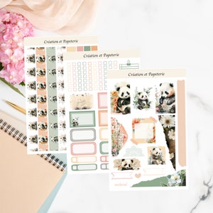 Panda Journaling Autocollants Agenda/Papeterie/Feuille autocollantes A5/Autocollants Notes Organisation