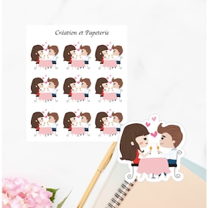 Feuille autocollants:soirée en amoureux