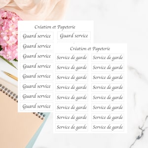 Collant pour Agenda Service de Garde,creationetpapeterie,feuille autocollants bujo,planner stickers,collant fonctionnel