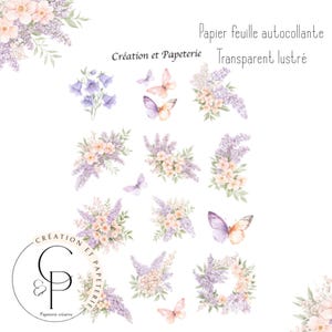 Fleurs d'été Autocollants Transparent Lustré pour la planification de tous types d'agenda