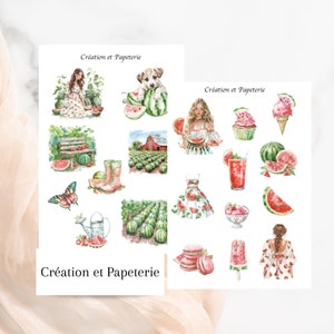 Kit D'autocollants Melon D'eau,Watermelon kit,Planification Quotidienne,Journaling Planning