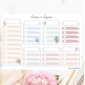 Feuille d’autocollants L'Organisé,couleurs pastel,autocollant pour agenda et bullet journal,planning,stickers,watercolor