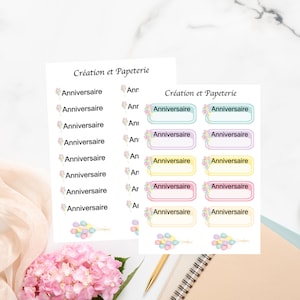 Autocollants Anniversaire/Papeterie/Collants Agenda/Bullet Journal Autocollants