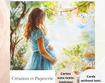 Carte Baby Shower,Carte sans texte,Cartes de souhaits,Papeterie,Carte de voeux