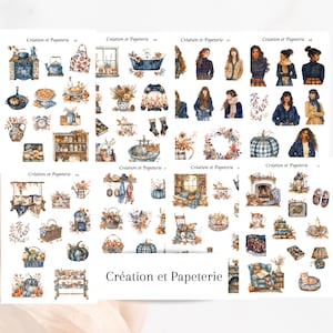Kit D'autocollants Journée D'automne Rustique,Papeterie pour la Planification Quotidienne