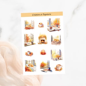 Autocollants Doux Automne,Papeterie Agenda,Planification Chats Automne,Collants Joirnaling,Autocollants Bullet Journal