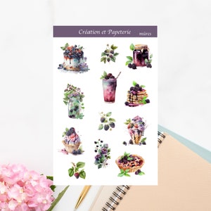 Blackberries Stickers/Mûres Autocollants/Collant Agenda Bujo/Journaling Stickers/Watercolor Stickers Planner