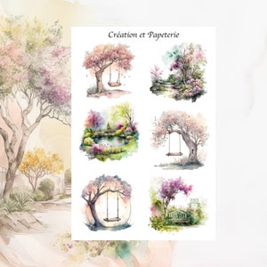Stickers Garden/Autocollants Jardin/Papeterie/Stickers Planner/Feuille Autocollantes Agenda/Hobonichi/Bullet Journal/Journaling