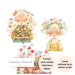 Carte de souhaits Grand-Mère,Carte de Voeux,Anniversaire,Papeterie,carte sans texte