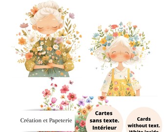 Carte de souhaits Grand-Mère,Carte de Voeux,Anniversaire,Papeterie,carte sans texte