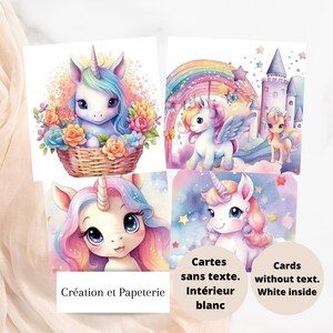 Carte anniversaire Licorne,Carte de souhaits,Carte de voeux,Anniversaire,Carte