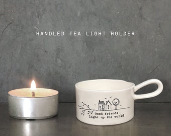 Good Friends Light Up The World - Handmade Tea Light Holder - East Of India