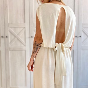 Silk T-shirt with open back