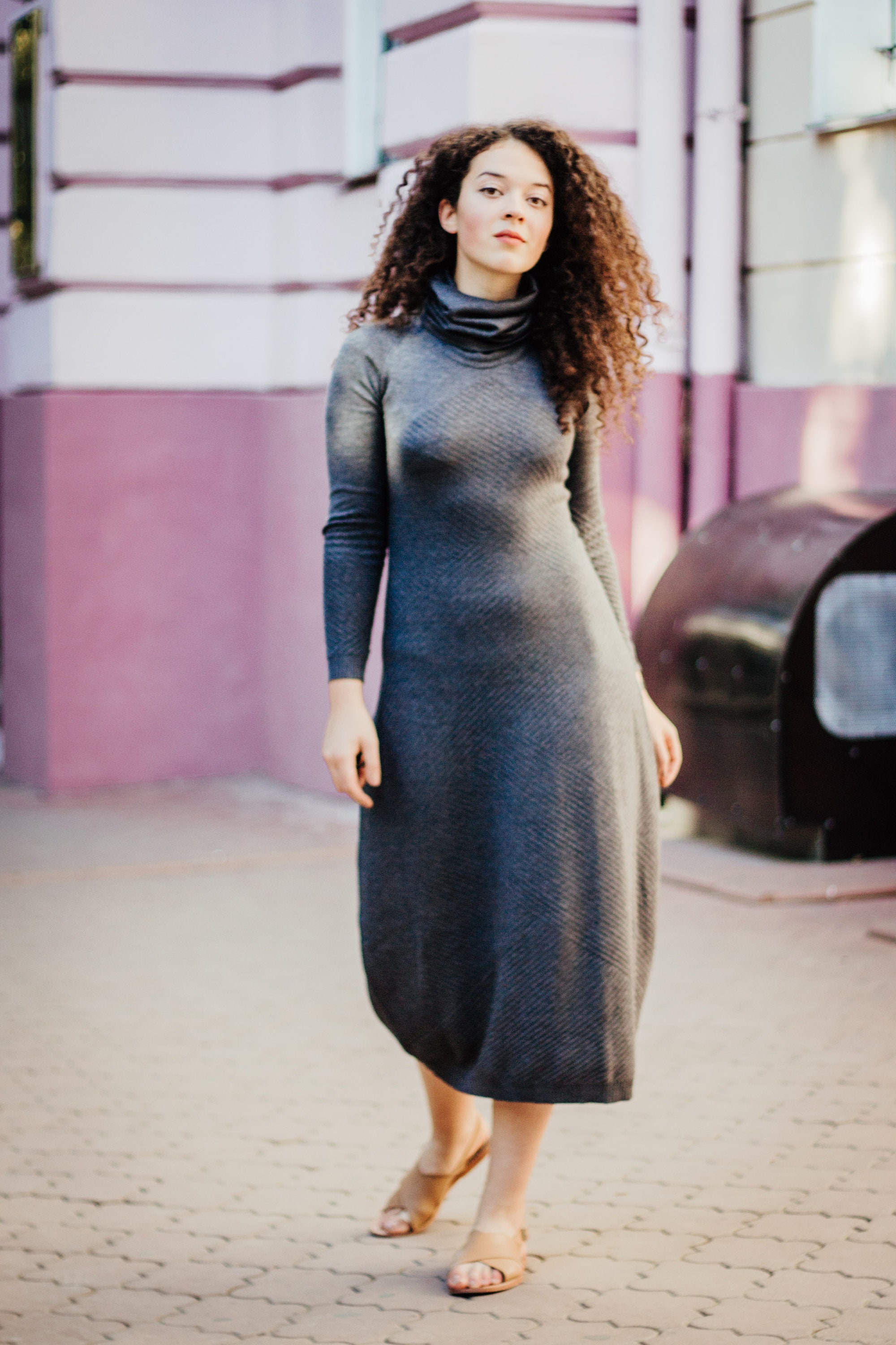 Dress Tulip. Midi Dress. Cotton Dress 